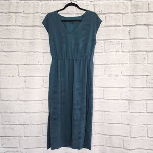 J. Crew Perforated Laser Cut Diamonds Draped Midi Dress Green Size 6 Holiday